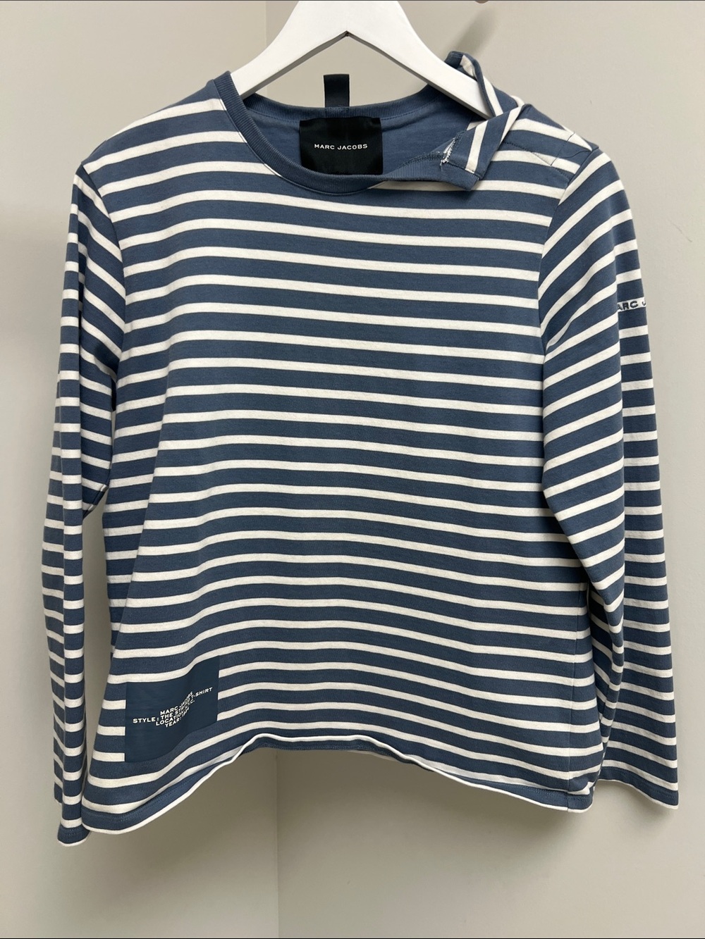 Marc Jacobs Blue & White Striped Long-Sleeve Tee